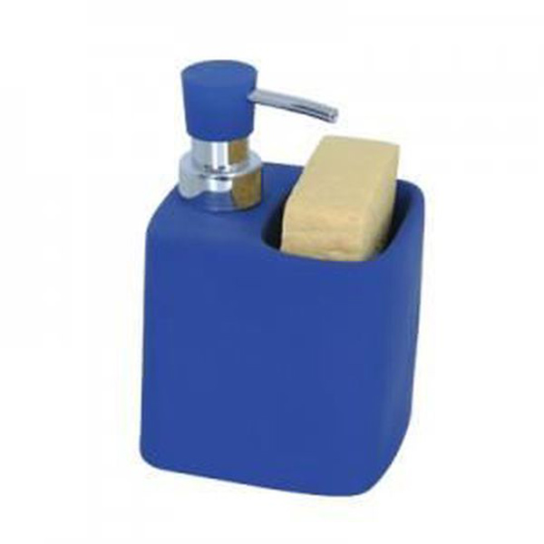 DISTRIBUTEUR SAVON / PORTE EPONGE MALAGA BLEU FONCE