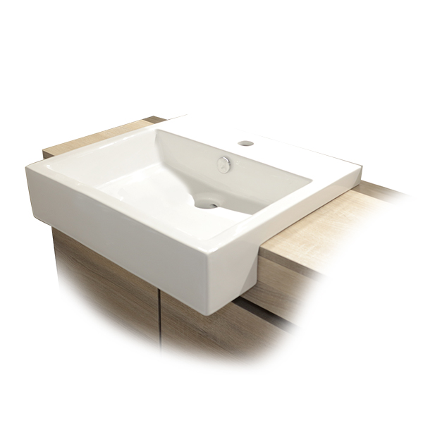LAVABO CERAMIQUE SEMI-ENCASTRE