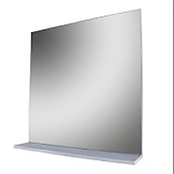 MIROIR AVEC SUPPORT LAQUE BLANC ET TABLETTE 60X60X12,5CM