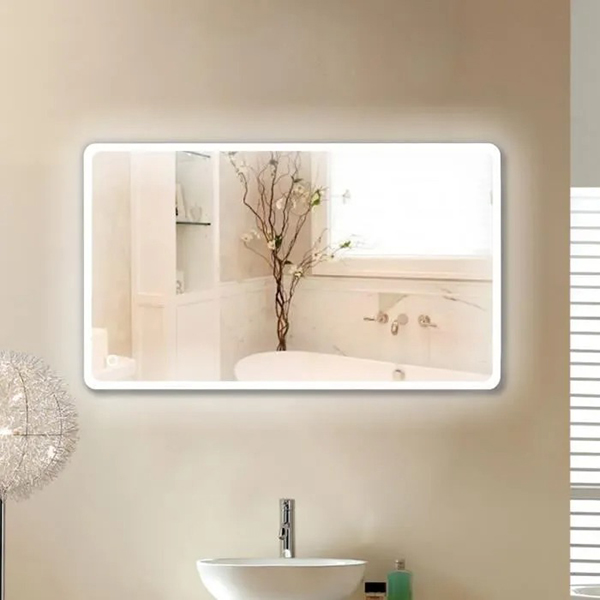 MIROIR LED AVEC CONTOUR BLANCHE INTERRUPTEUR TACTILE 800X1200MM