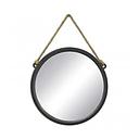 MIROIR ROND SIMPLE AVEC CONTOUR NOIR ET SUPPORT DORE D600MM