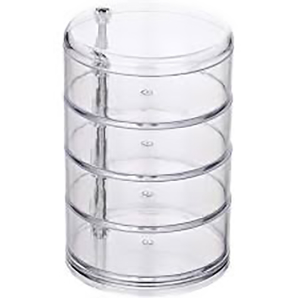 ORGANISEUR MAQUILLAGE TOWER ROSE TRANSPARENT 4COMP