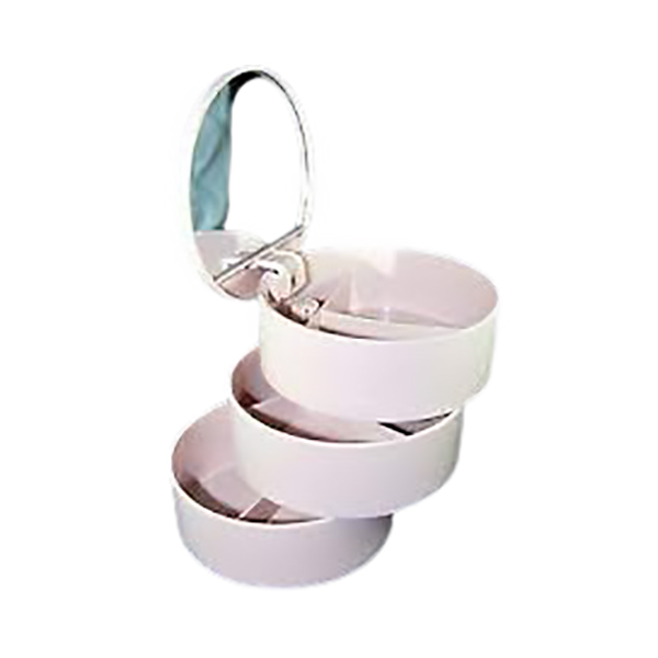 TOUR COSMETIQUE 3 COMPARTIMENT AVEC MIRROIR ROSE