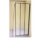 PAROI DE DOUCHE TRANSPARENT 8MM AVEC BORDURE ALU NOIR MAT 120X200MM