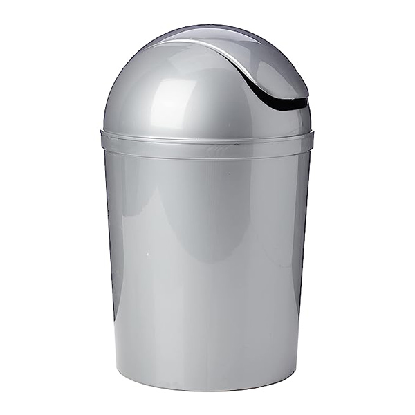 POUBELLE 6L COUVERT OSCILLANT GRIS 19,8 X 19,8 X 31,5CM