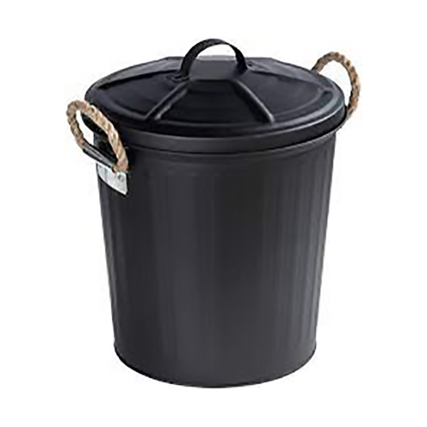 POUBELLE 6L GARA NOIR 24 X 28.5 X 23 CM