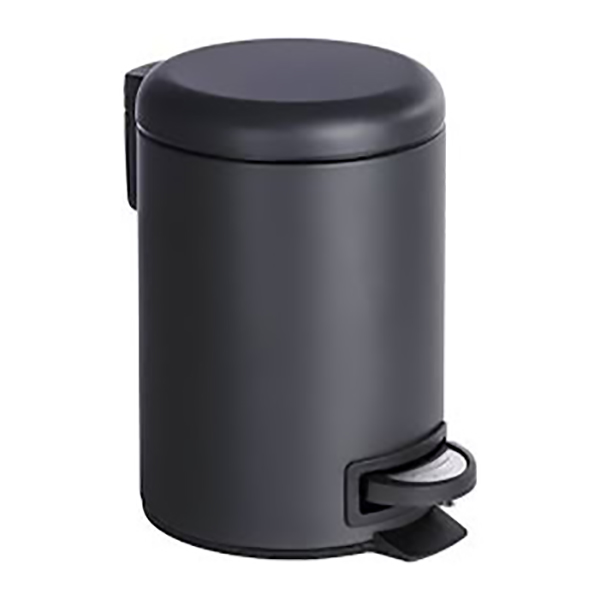 POUBELLE A PEDALE LEMAN INOX MAT NOIR 3L