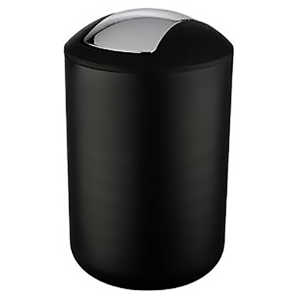 POUBELLE COUVERCLE OSCILLANT BRASIL NOIR14 X 14 X 21 CM 2L
