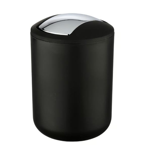 POUBELLE A COUVERCLE OSCILLANT BRASIL S NOIR 2L
