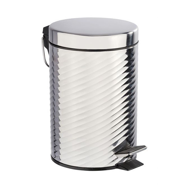 POUBELLE A PEDALE SPIRO INOX BRILLANT 3L