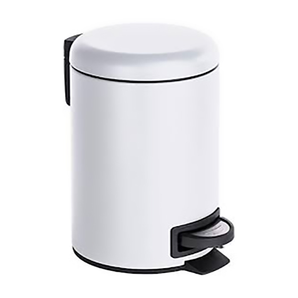 POUBELLE A PEDALE LEMAN BLANC MAT 3L