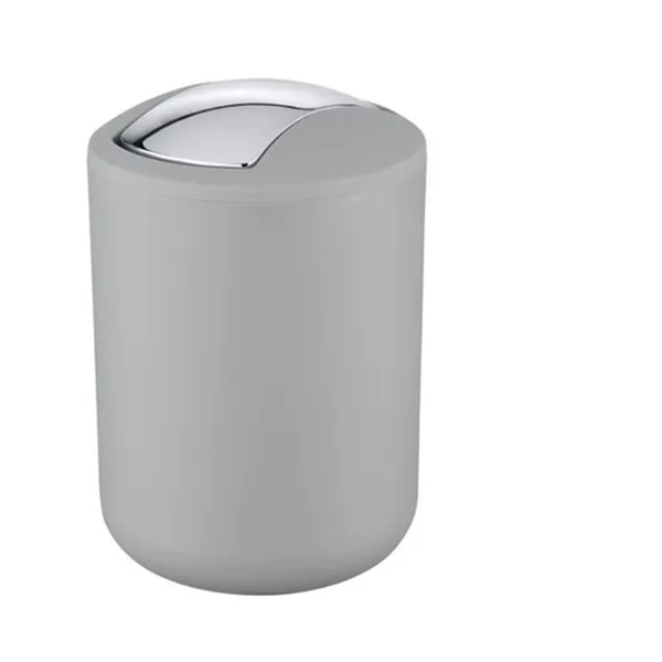 POUBELLE 2L COUVERCLE OSCILLANT BRASIL GRIS 14X14X21 CM