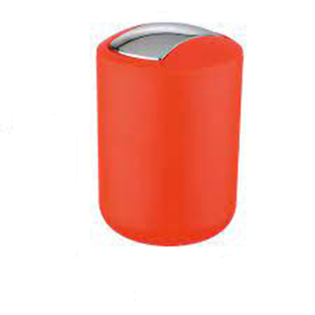 POUBELLE 2LCOUVERCLE OSCILLANT BRASIL CORAL 14X14X21 CM