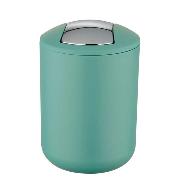 POUBELLE 2LCOUVERCLE OSCILLANT BRASIL VERT 14 X 14 X 21 CM