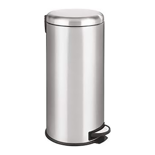 POUBELLE A PEDALE EN ACIER INOX LEMAN EASY CLOSE 30L