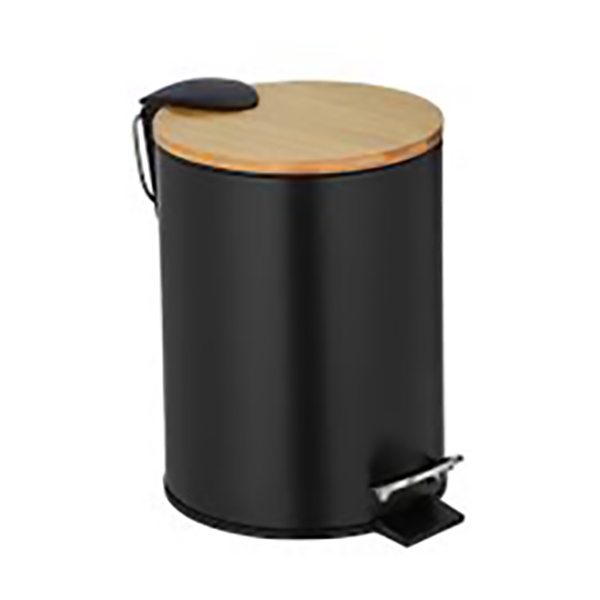 POUBELLE PEDALE TORTONA 3L NOIR MAT