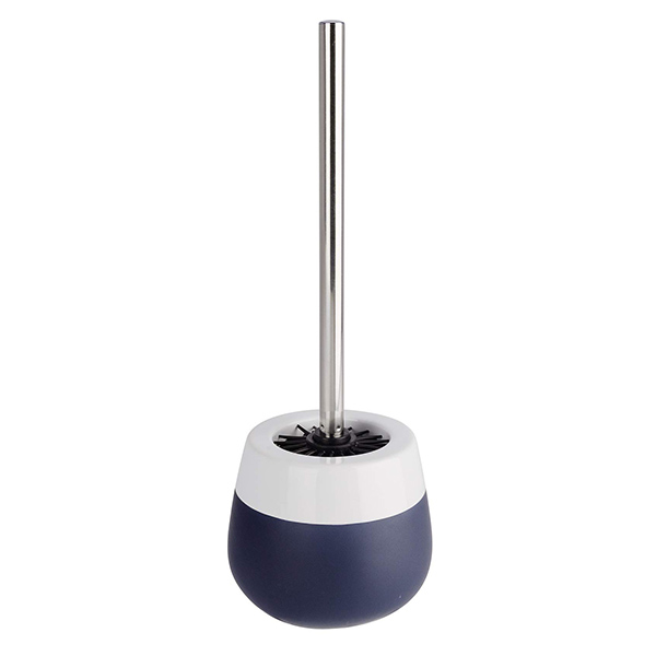 BROSSE WC EN CERAMIQUE MALTA BLEU FONCE BLANC