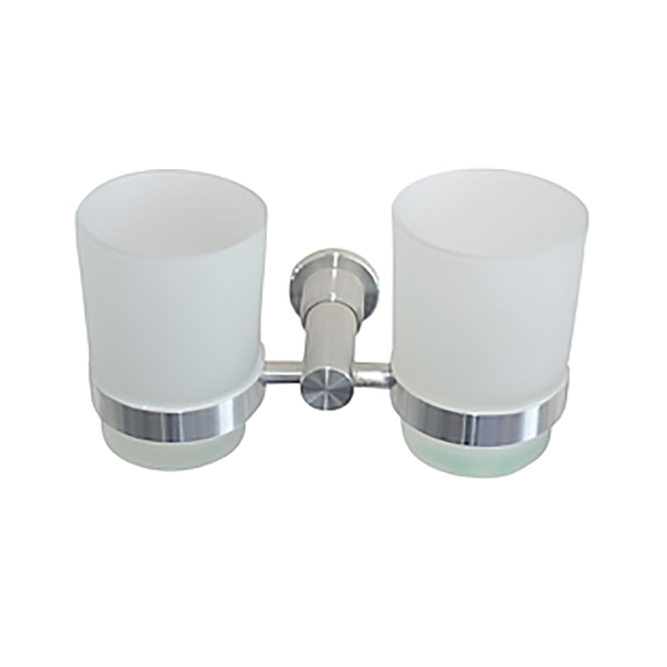 PORTE GOBELET DOUBLE CHROME OVAL