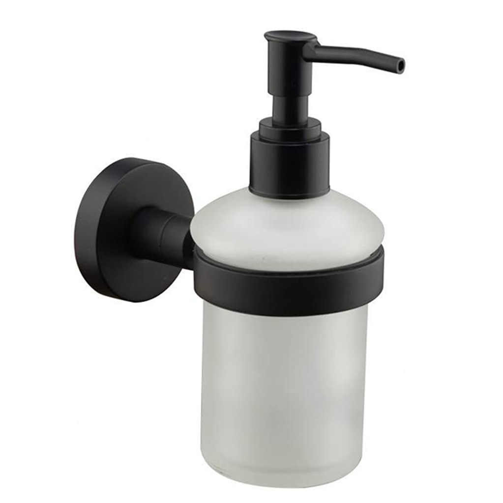 PORTE SAVON LIQUIDE AVEC SUPPORT NOIR MAT