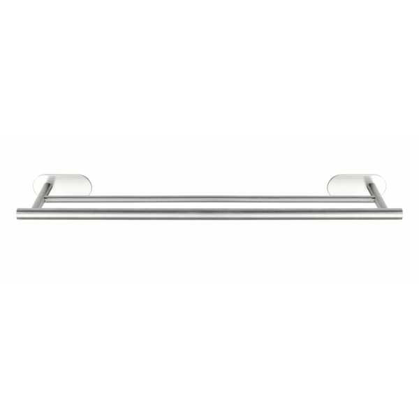 PORTE SERVIETTE DOUBLE TURBO-LOC OREA ARGENTE MAT 60X4,5X7CM