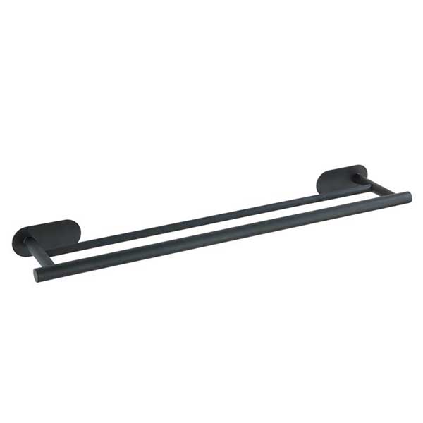 PORTE SERVIETTE DOUBLE TURBO-LOC OREA NOIR 60X4,5X7CM