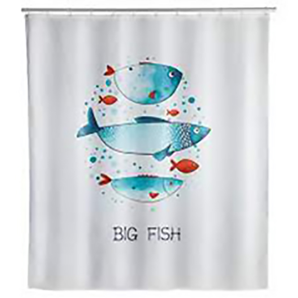 RIDEAU DE DOUCHE 180X200 CM BIG FISH POLYESTER