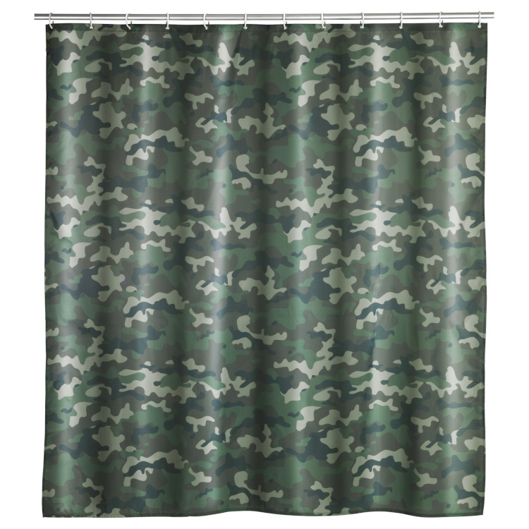 RIDEAU DE DOUCHE 180X200CM CAMOUFLAGE POLYESTER
