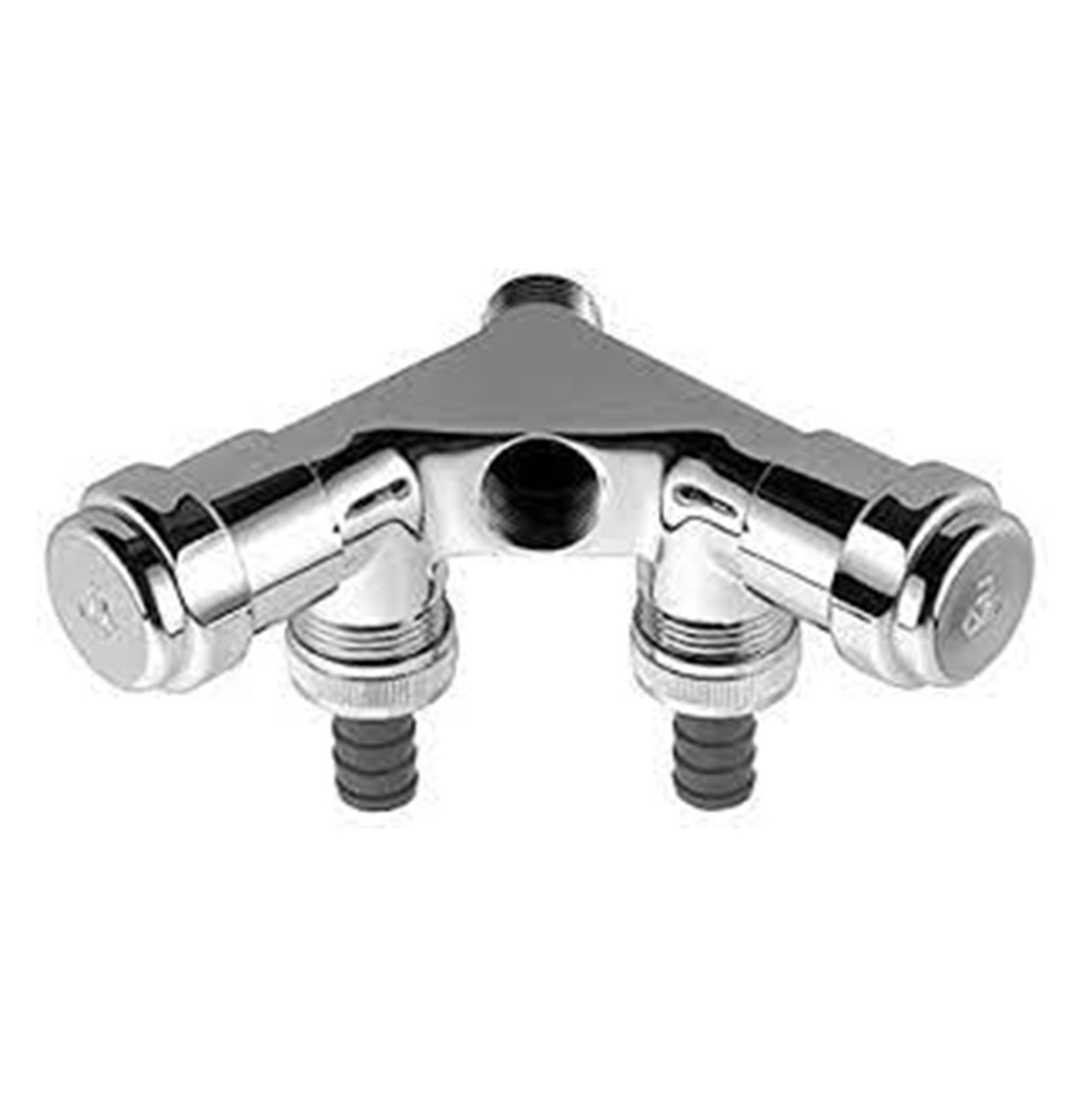 ROBINET EQUERRE EGGEMAN DOUBLE SORTIE 1/2 DN15