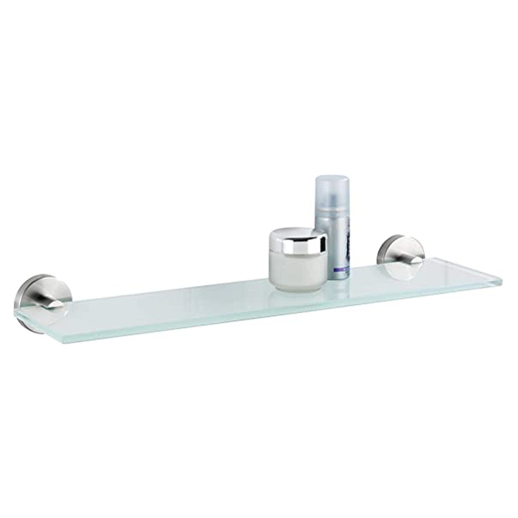 TABLETTE EN VERRE BOSIO INOX MAT 68.5X18.8X7CM