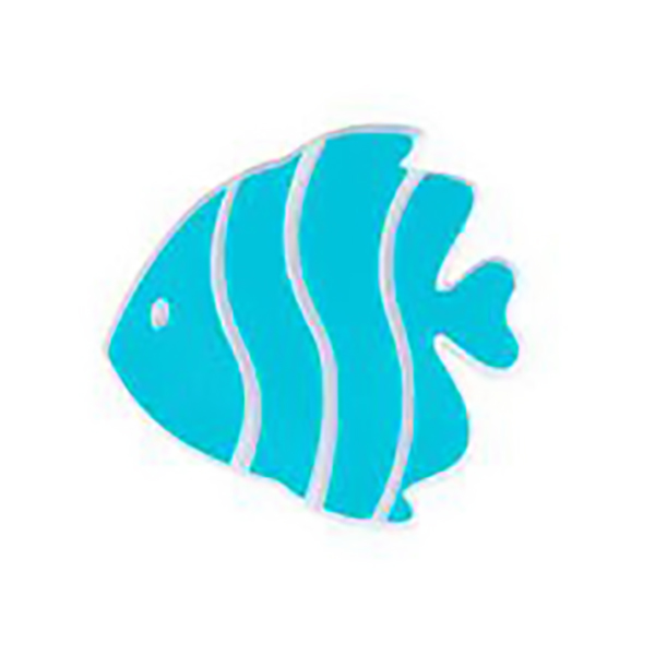 TAPIS ANTI-DERAPANTS POISSONS 5 P BLEU CLAIR