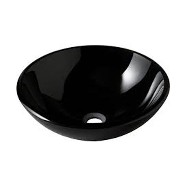 VASQUE A POSER EN VERRE NOIR 420X420X130MM