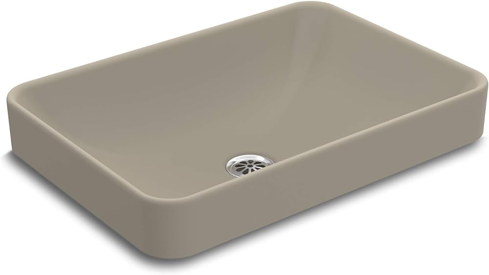 VASQUE PORCELAINE A POSER COULEUR MIEL DORE 575X410MM