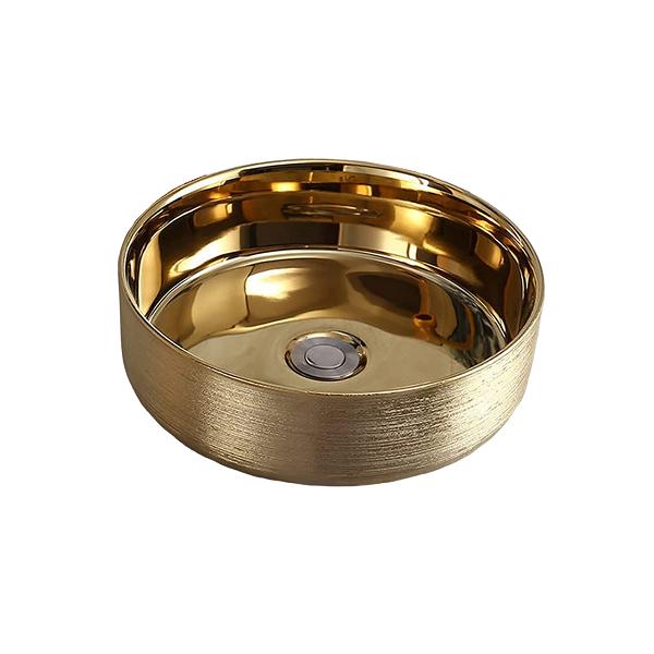 VASQUE A POSER ROND DORE BRILLANT 355X355X120MM