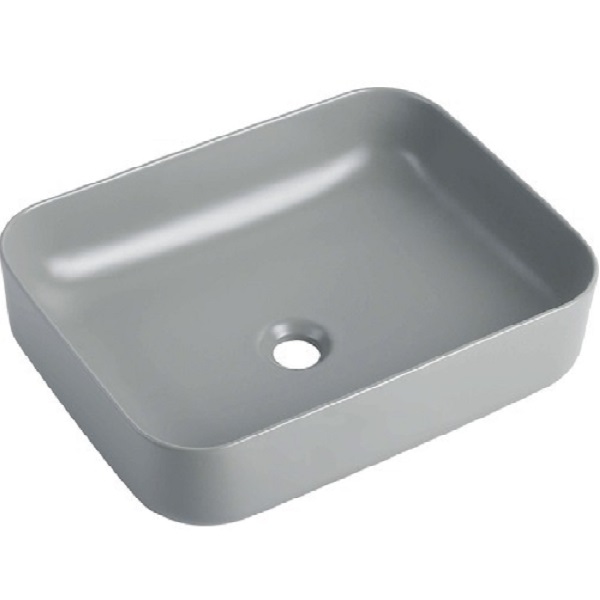 VASQUE A POSER RECTANGLE GRIS MAT 500X390X140MM