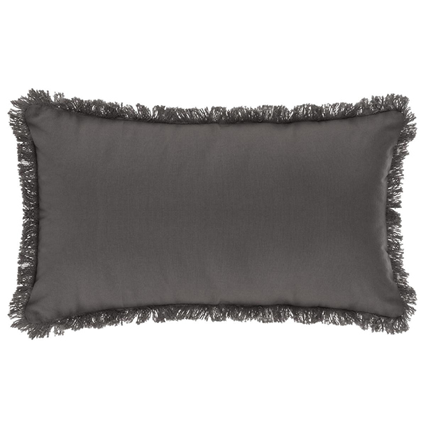 COUSSIN FRANGE GRIS FONCE 30X50