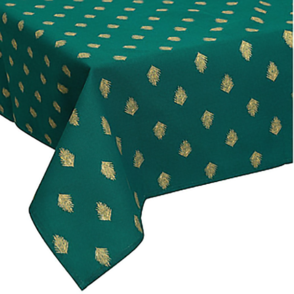 NAPPE COTON OR FEUILLE 140X240
