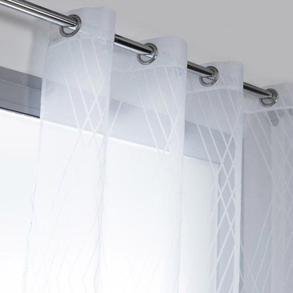 VOILE GRANDE LARGE 280X250CM 14 OEIL CROSS BLANC