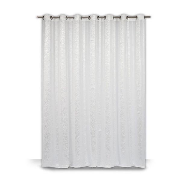 VOILE 280X240CM 14 OEIL MET MEDITERRANEE BLANC