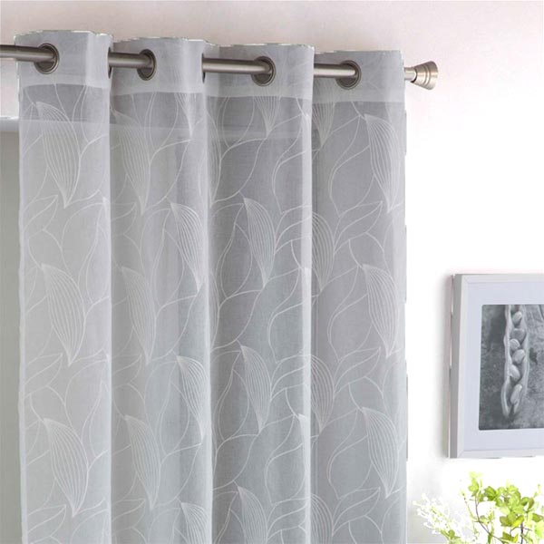 VOILE 140X260CM 8 OEIL ABRIL BLANC