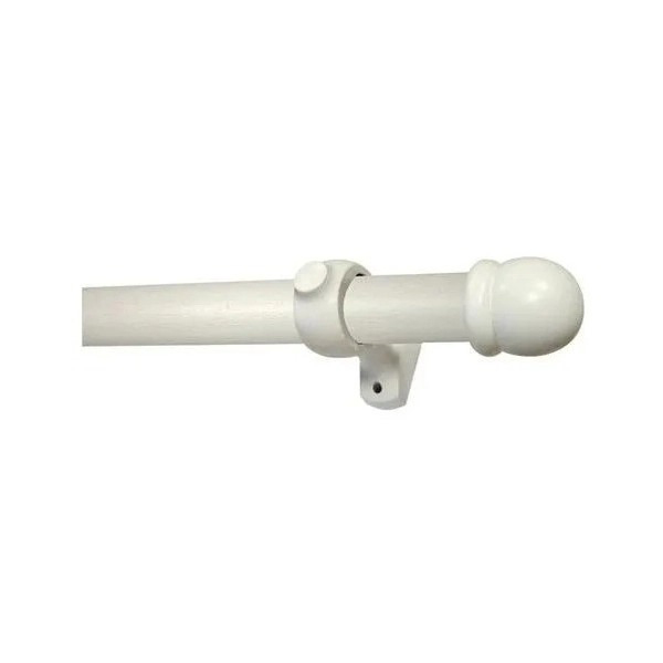 KIT TRINGLE BOIS 2M D28 OGIVE SANS ANNEAUX LAQUEE BLANC
