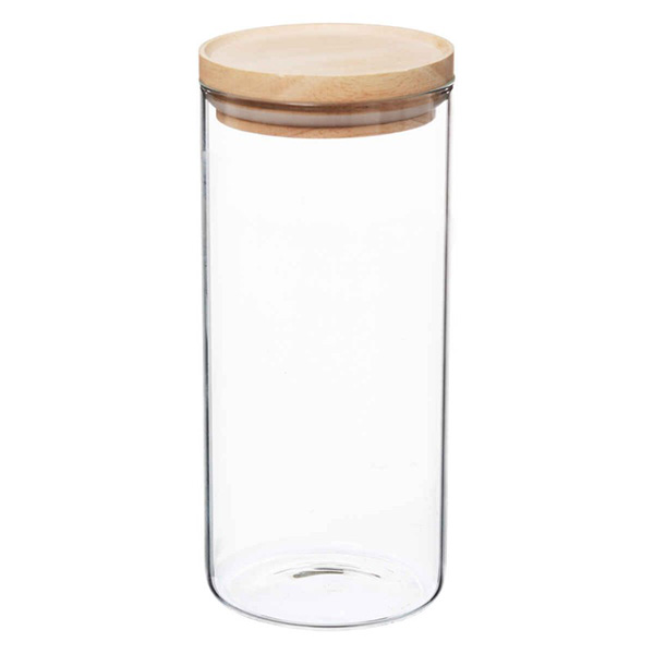 BOCAL VERRE +BOIS HERMETIQUE 1,3L