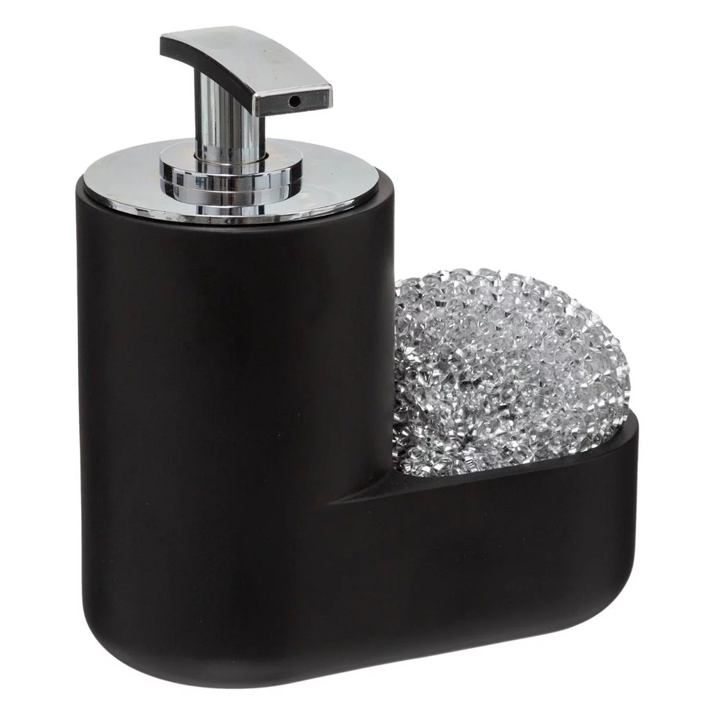 DISTRIBUTEUR SAVON + EPONGE NOIR MAT