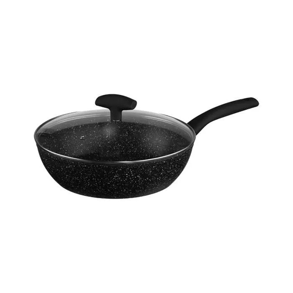 SAUTEUSE 28 + COUVERCLE ALU FORGE REVETEMENT PIERRE