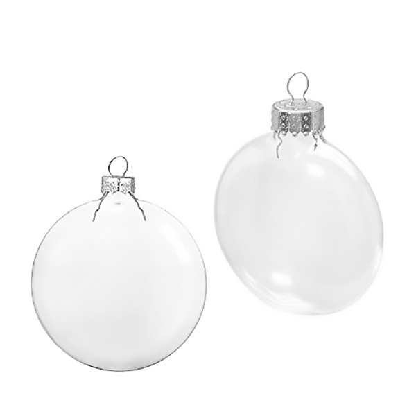 BOULE DE NOEL VERRE PLATE 80MM