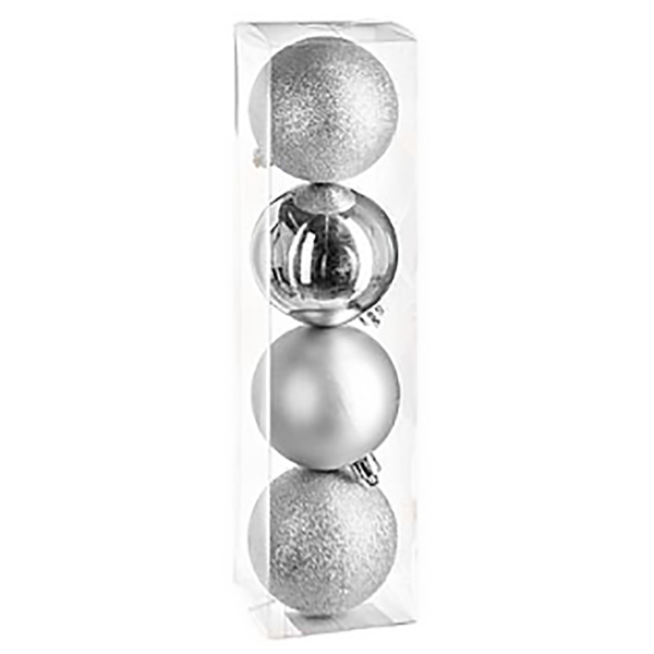 BOULE DE NOEL 80MM X 4 ACIER