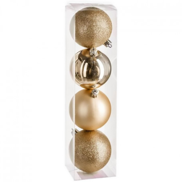 BOULE DE NOEL 80MM X 4 OR