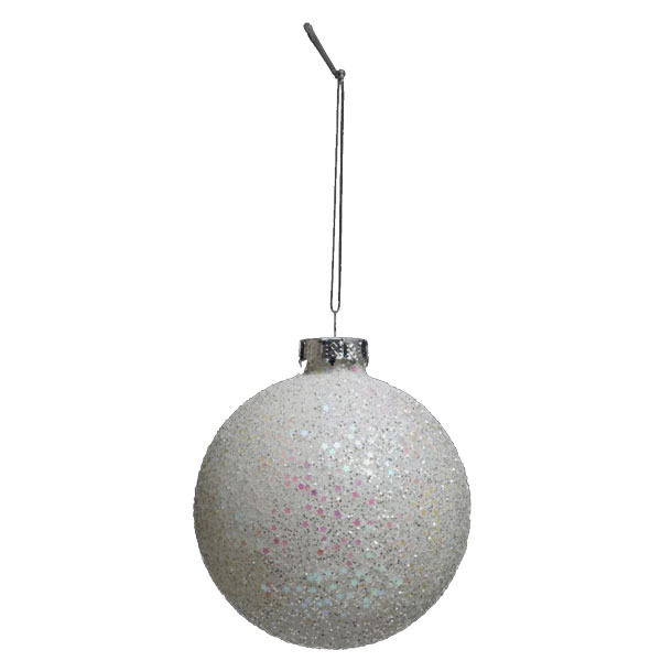 BOULE DE NOEL VERRE 70MM GROSSE PAILL