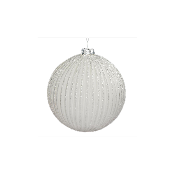 BOULE DE NOEL VERRE 100MM PAILL STRIEE