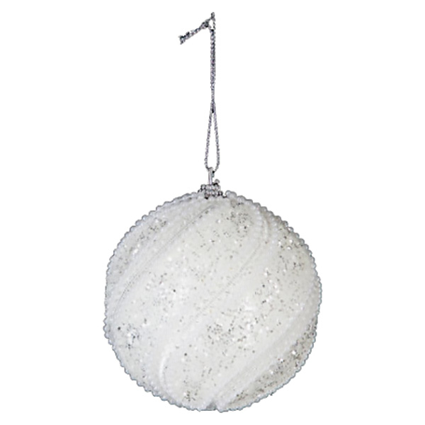 BOULE DE NOEL VERRE 70MM EMBOS STRIE