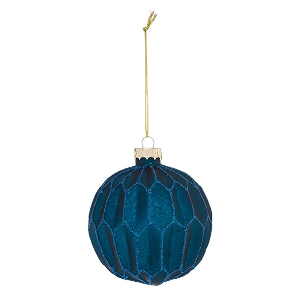 BOULE DE NOEL VERRE 80MM ALVEOLE